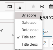 Sort documents by score