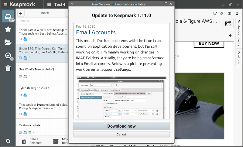 Update available window