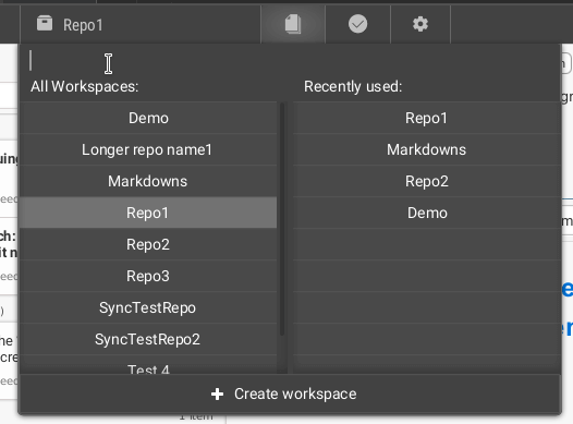 Workspace selection