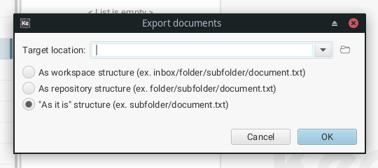 Export documents