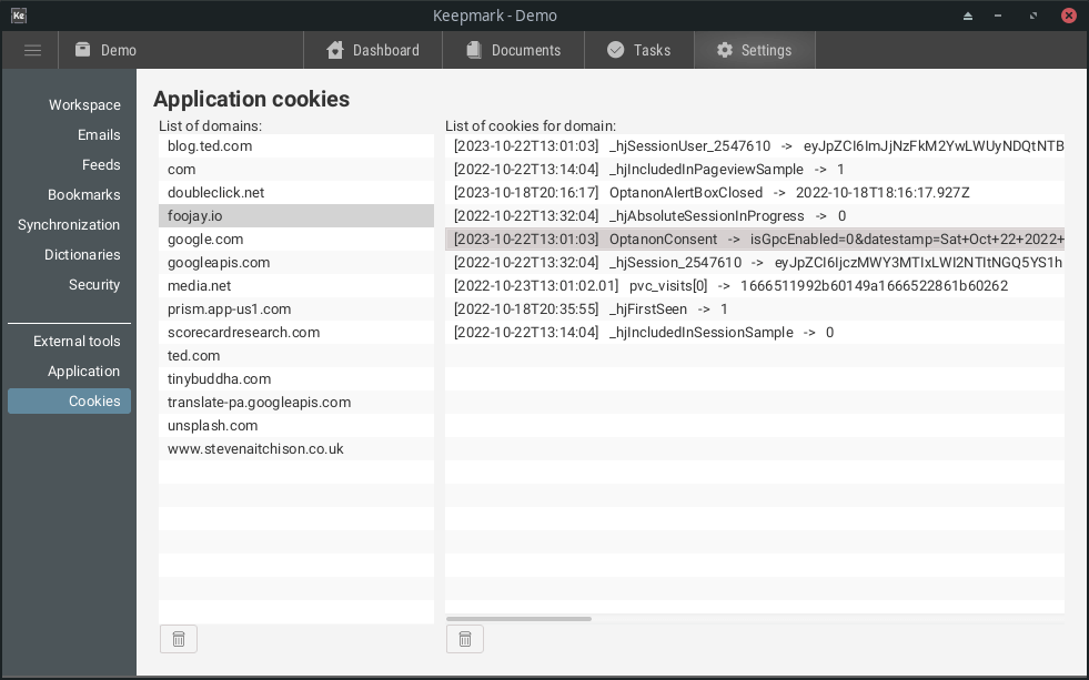 Cookies manager