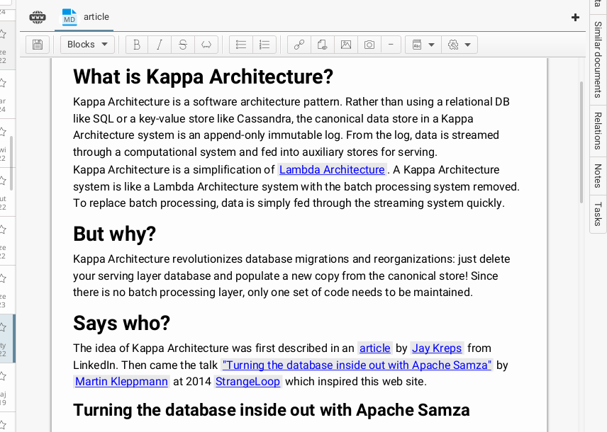 New Keepmark text editor