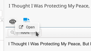 Bookmark open from context menu
