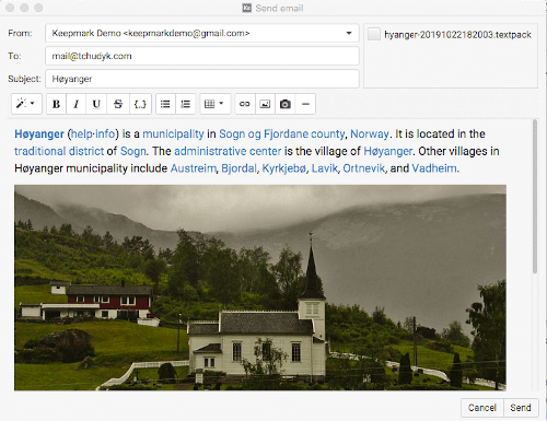 Send document as an email to others